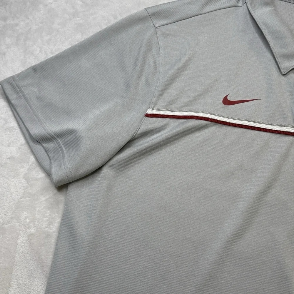 Nike Dri-Fit Alabama Crimson Tide‎ Polo Shirt XL Gray Golf On Field
